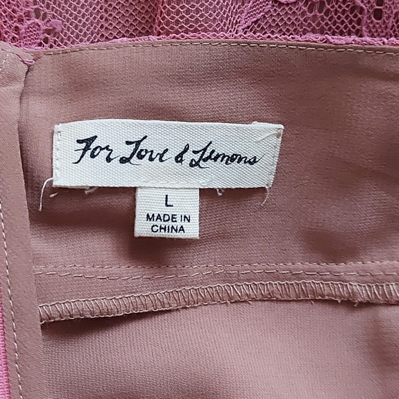 For Love & Lemons pink lace skirt Size large fits Medium - Picture 4 of 7